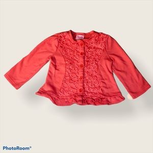 Nannette, coral, girls sz 2T cardigan